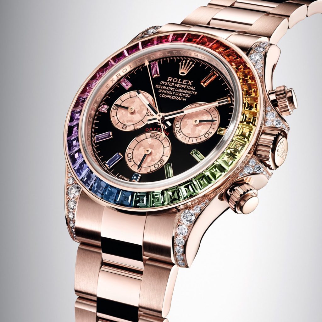 Rolex Cosmograph Rainbow Daytona en or Everose haute en couleur